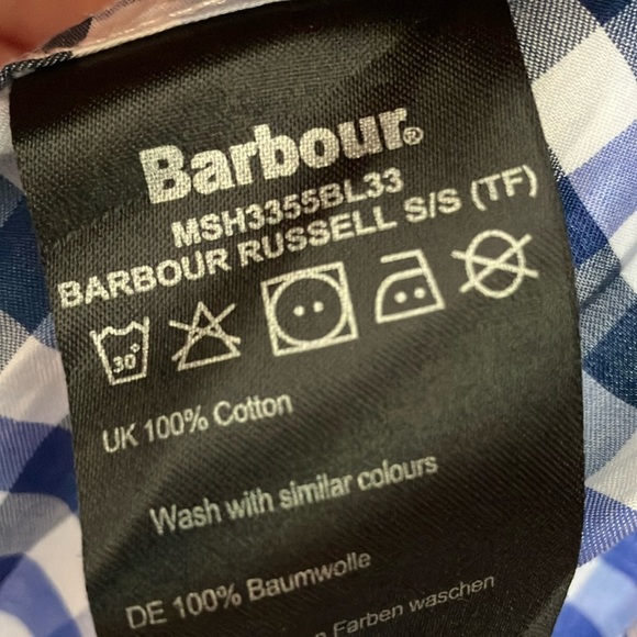 Barbour Navy and White Plaid Men's Shirt - Picture 5 of 6